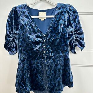 Peplum button down blouse